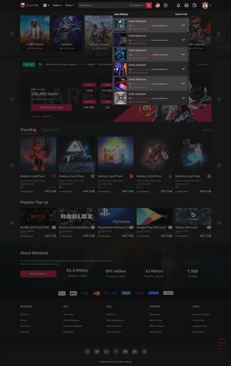 RetoHub website homepage