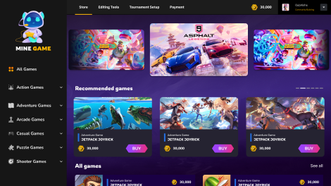 MINE GAME desktop application store interface